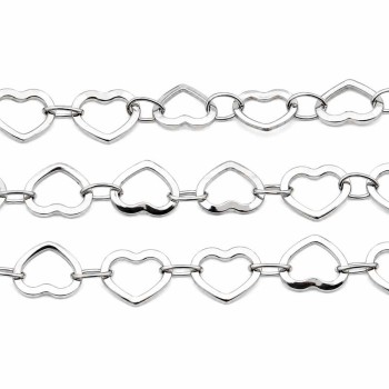 Catena in acciaio cuori 6 mm conf. 1 mt