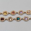 Catena in acciaio oro con strass colorati gocce 16x12 mm conf. 20 cm Catena in acciaio oro con strass colorati gocce 16x12 mm conf. 20 cm