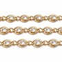 Catena in acciaio oro 10x7 mm con cristallo centrale conf. 20 cm