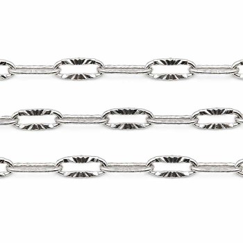 Catena in acciaio ovale intagliata 8x3 mm conf. 50 cm