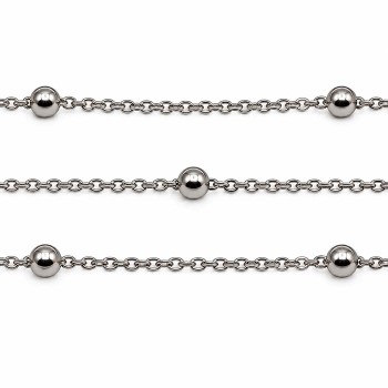 Catena a palline alternate maglia 3 mm pallina 3.5 mm 1 mt