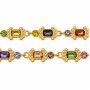 Catena in acciaio con strass colorati e perle 22x9 mm conf. 20cm