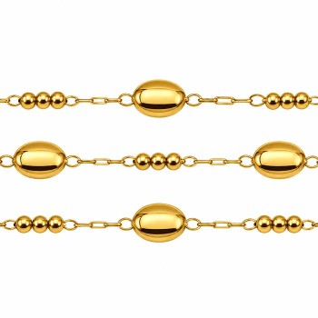 Catena in acciaio alternata maglia 2x1 mm palline 2 mm conf. 50 cm Catena in acciaio alternata maglia 2x1 mm palline 2 mm conf. 50 cm