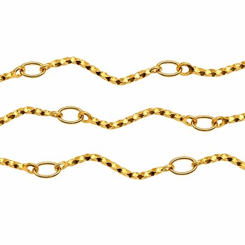 Catena acciaio bastoncino ondulato oro 19x1 mm conf. 1 mt Catena acciaio bastoncino ondulato oro 19x1 mm conf. 1 mt
