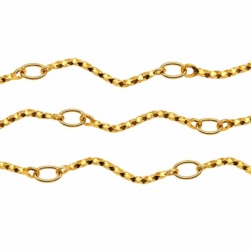 Catena acciaio bastoncino ondulato oro 19x1 mm conf. 1 mt Catena acciaio bastoncino ondulato oro 19x1 mm conf. 1 mt