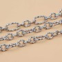 Catena in acciaio diamantata doppi maglia 12x8 mm e 6x5 mm conf. 50 cm