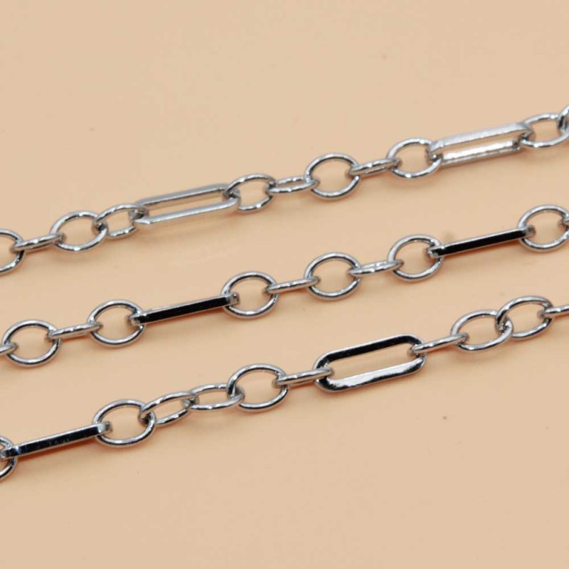 Catena in acciaio doppia maglia 9x4 mm e 5x4 mm conf. 50 cm