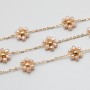 Catena acciaio oro con fiore cristalli cream A/B 10 mm conf. 50 cm