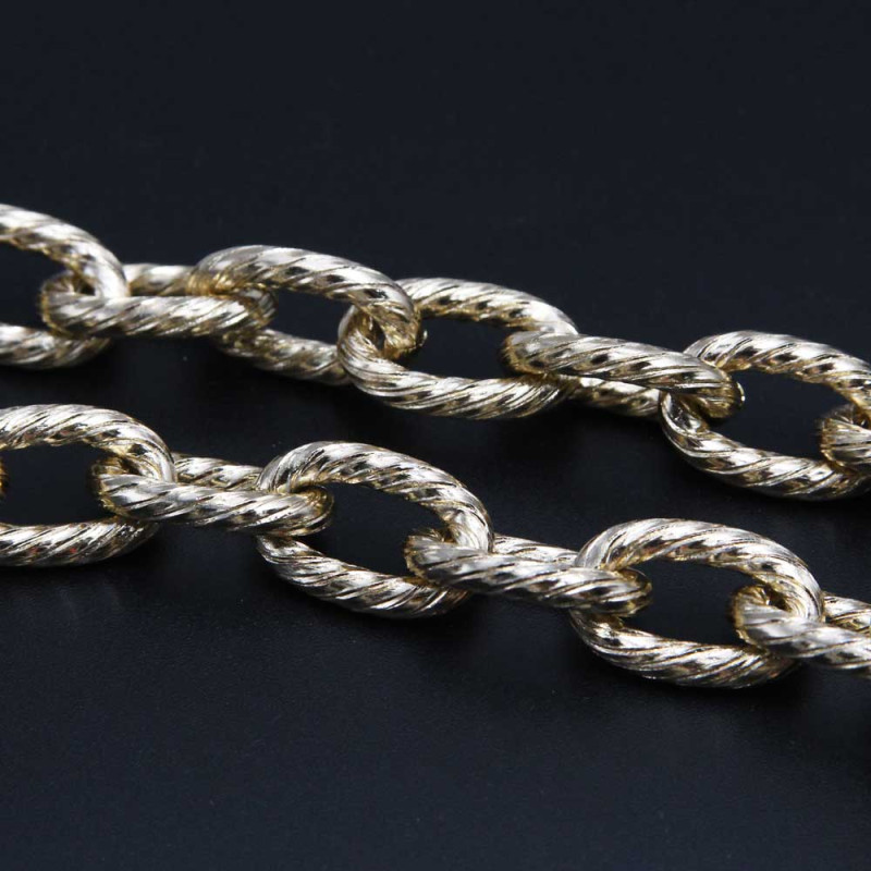 Catena alluminio ovale 20x13 mm torta oro 50 cm (2015tort) - pietreeminuterie.com