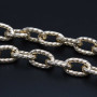 Catena alluminio ovale 20x13 mm torta oro 50 cm