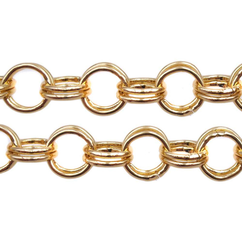 Catena in alluminio oro doppia maglia 5.5 mm 1 mt (Ctt5x1) - pietreeminuterie.com