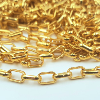 Catena in alluminio oro ovale 11x6,5 mm pacco 1 metro