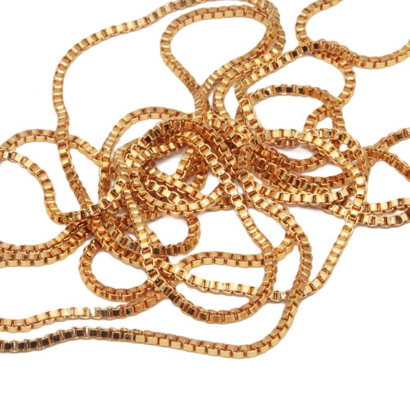 Catena in alluminio oro veneziana 2,5 mm pacco 1 metro (ST2) - pietreeminuterie.com