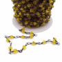 Catena Bicono gialli annodata a mano rodio pacco 50 cm