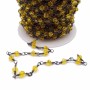 Catena Bicono gialli annodata a mano rodio pacco 50 cm