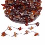 Catena ottone con chips pietre dure corniola pacco 50 cm