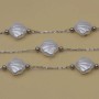 Catena in acciaio con perle conchiglie conf. 10 mm conf. 50 cm