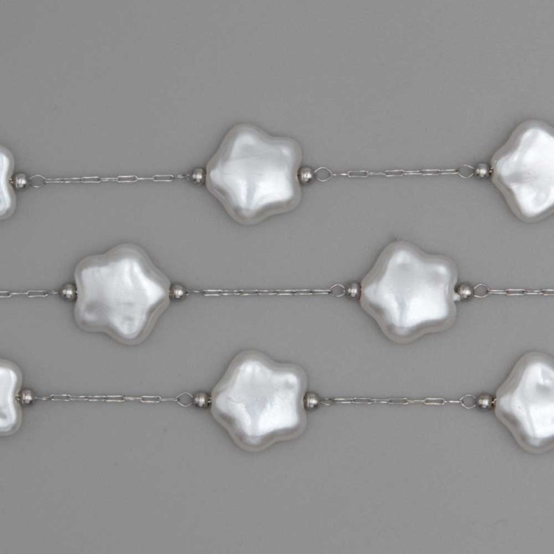 Catena in acciaio con perle fiore 11-5 mm conf. 50 cm (5610-cox1) - pietreeminuterie.com