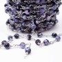 Catena rosario con pietre dure agata di fuoco viola scuro 4,5 mm pacco 50 cm