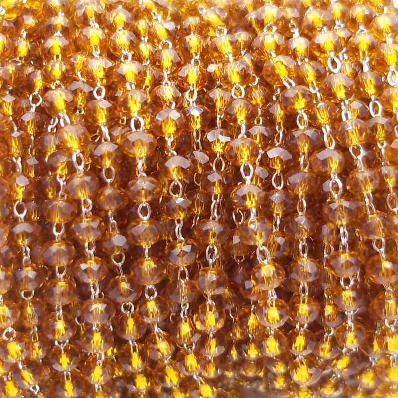 Catena rosario cristalli ambra 2.7 mm pacco da 50 cm (ros773a) - pietreeminuterie.com