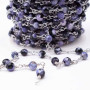 Catena rosario con pietre dure agata di fuoco viola scuro 4,5 mm pacco 50 cm