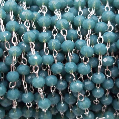 Catene rosario cristalli | Catena rosario in ottone cristalli botticelli color 2 mm pacco 50 cm - bott666