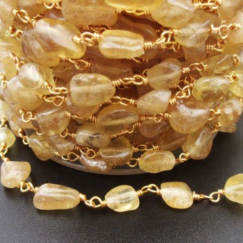Catena con pietre dure pepite quarzo citrino pacco 50 cm