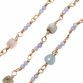 Catena oro con barilotti colorati di agata 50 cm