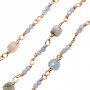 Catena oro con barilotti colorati di agata 50 cm
