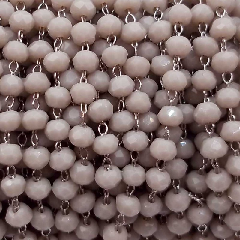 Catena rosario in ottone cristalli cloud color 2 mm pacco 50 cm (cloud778) - pietreeminuterie.com