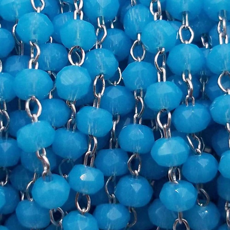 Catena rosario in ottone cristalli glacier 2 mm pacco 50 cm (glacier44) - pietreeminuterie.com