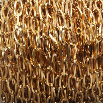 Catena in acciaio ovale 8x4 mm oro rotolo 10 mt
