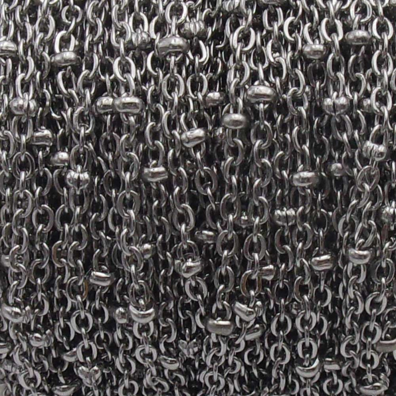Rotolo Catena acciaio a palline 1.7 mm maglia ovale 1.7x1.4 10 mt (fc123a10) - pietreeminuterie.com