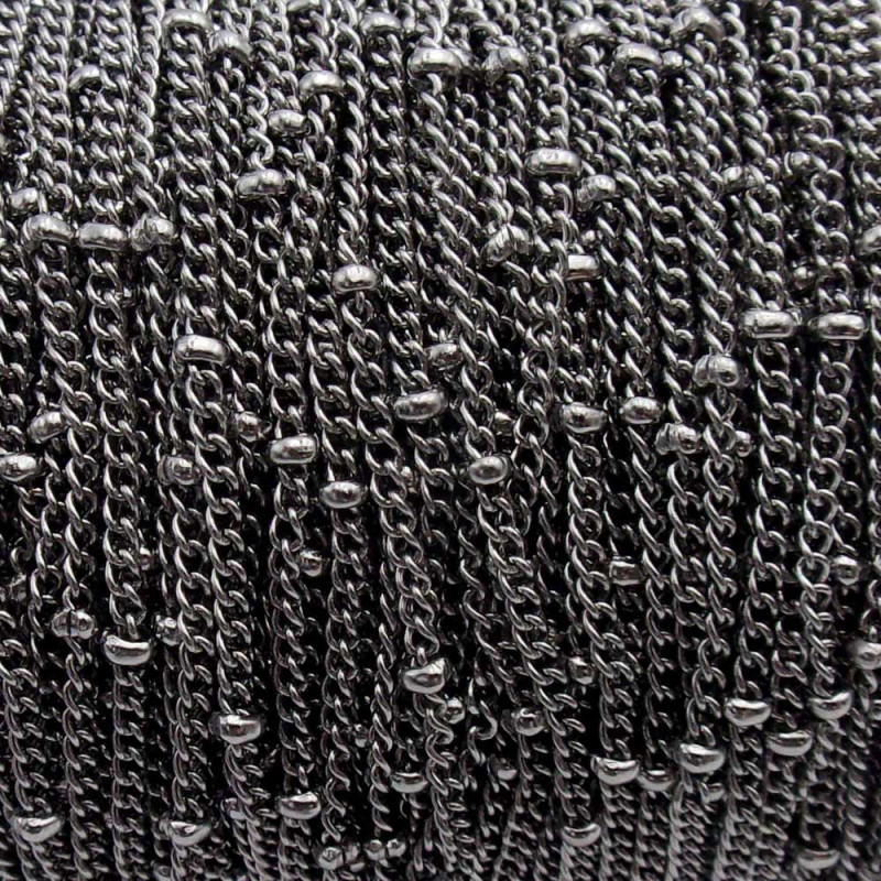 Rotolo catena maglia schiacciata a palline 1.4 mm 10 mt (schi8m0) - pietreeminuterie.com