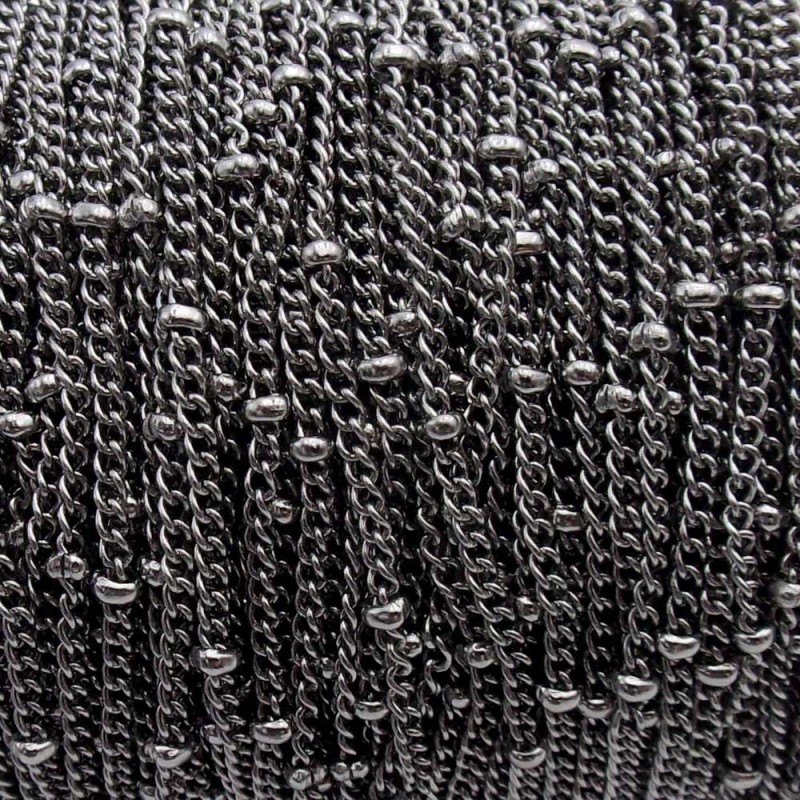 Catena pallina maglia schiacciata 1.4 mm 1 mt (schxxm0) - pietreeminuterie.com