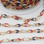 Catena acciaio oro smaltata colorata 10x4 mm conf. 50 cm
