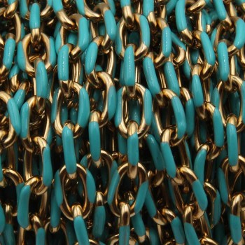 Catena acciaio oro smaltata tiffany 10x7 mm pacco 20 cm