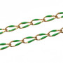 Catena acciaio oro smaltata verde 10x4 mm conf. 50 cm