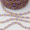 Catena acciaio oro smaltata viola 10x4 mm conf. 50 cm (cat-sm012) - pietreeminuterie.com