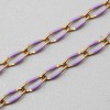 Catena acciaio oro smaltata viola 10x4 mm conf. 50 cm (cat-sm012) - pietreeminuterie.com