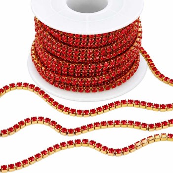 Catena tennis acciaio oro rubino 2 mm conf. 50 cm