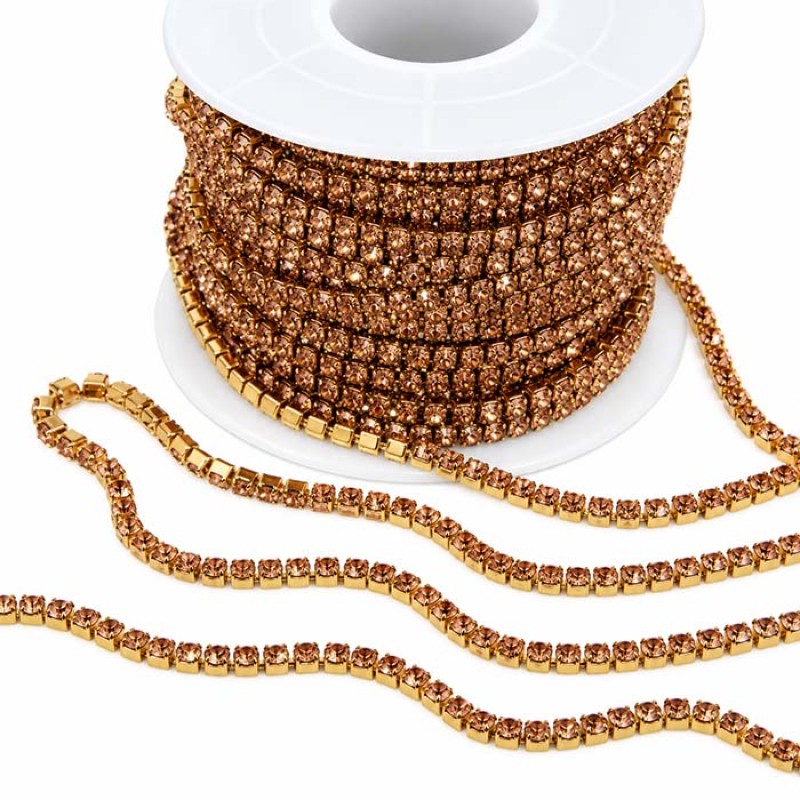 Catena tennis acciaio oro grigi 2 mm conf. 50 cm
