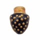 Ceramica Siciliana | Anfora siciliana dipinta a mano 18.4x13.5 mm forata nera oro 1 pezzo - anfob6