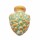 Ceramica Siciliana | Anfora siciliana dipinta a mano 18.4x13.5 mm forata verde chiaro oro 1 pezzo - anfob5