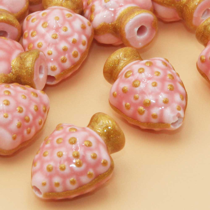 Anfora siciliana 18.4x13.5 mm forata rosa oro 1 pezzo (anfoba11) - pietreeminuterie.com