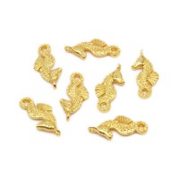 Charms cavalluccio marino oro lucido 23x10 mm 10 pz