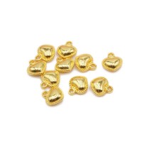 Charms cuore oro lucido 13 mm pacco 10 pz