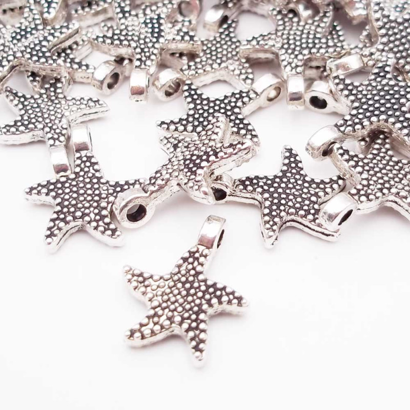 Charms stella marina con passante 16 mm pacco 10 pezzi (stelpp16xx) - pietreeminuterie.com