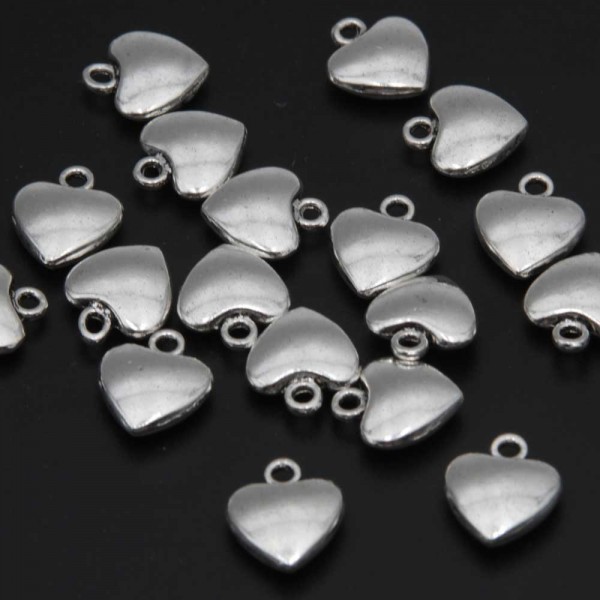 Charms In Metallo | Charms cuore 11.4x10.4 mm pacco 20 pz - chcuo7728