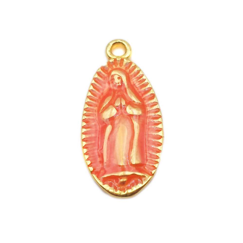 Charms religiosi arancione e oro 23.6x11 mm 1 pezzo (c1051) - pietreeminuterie.com
